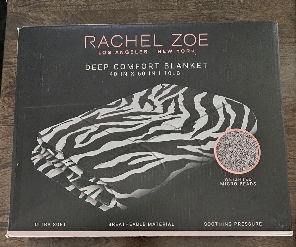 Rachel Zoe Deep Comfort Blanket, Weighted 40 x 60",10 Lbs Zebra Print Ultra Soft